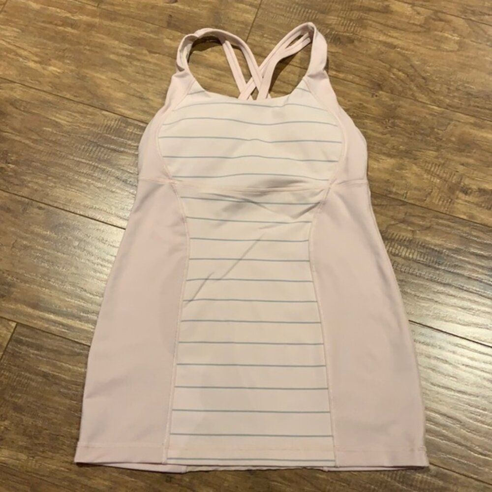Lululemon light pink and grey padded tank top